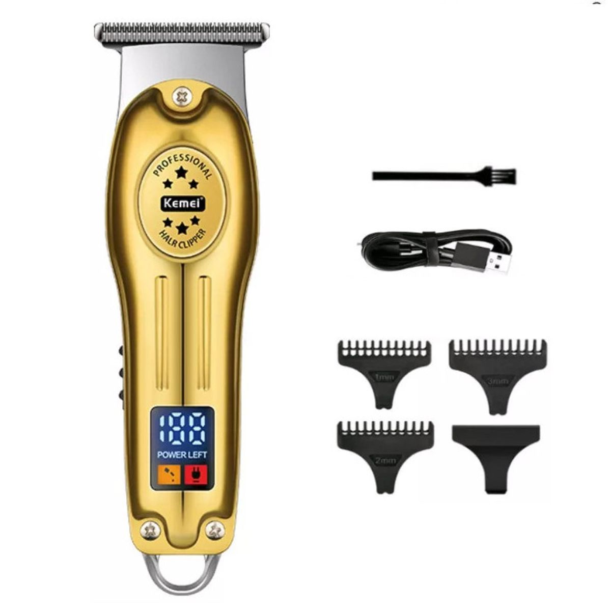 KEMEI - Recortadora de Cabello Recargable Cabezales Intercambiables Cortapelo