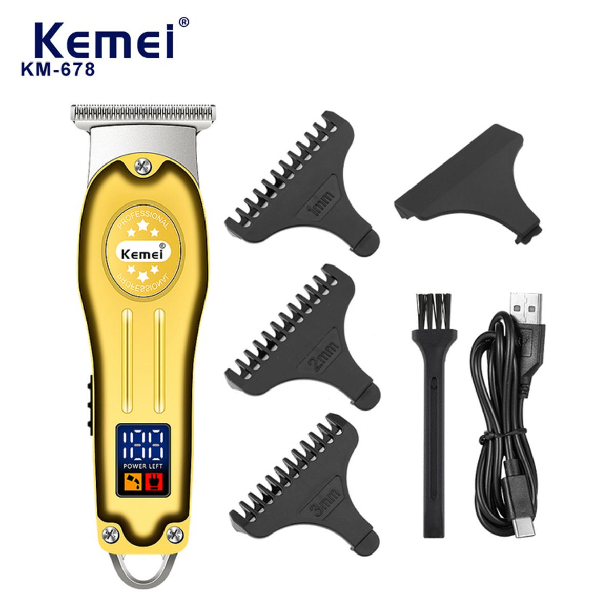 KEMEI - KEMEI KM-678 Maquina Cortapelo Patillera Trimmer Recargable