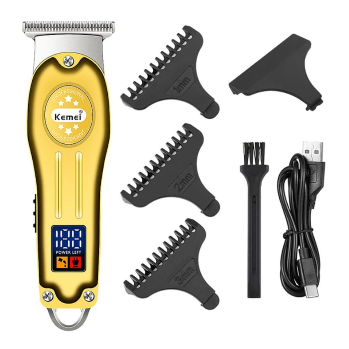 KEMEI - KEMEI KM-678 Cortadora de Cabello Trimmer con Guias Recortapelo