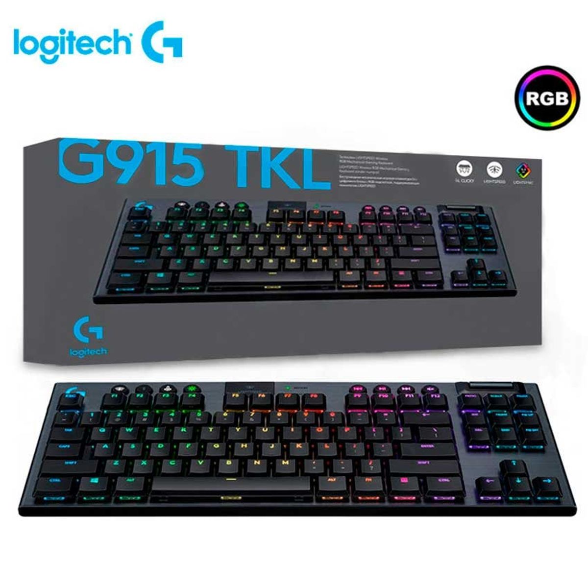 LOGITECH - Logitech G915 - Teclado Gaming Mecánico Inalámbrico Bluetooth USB RGB