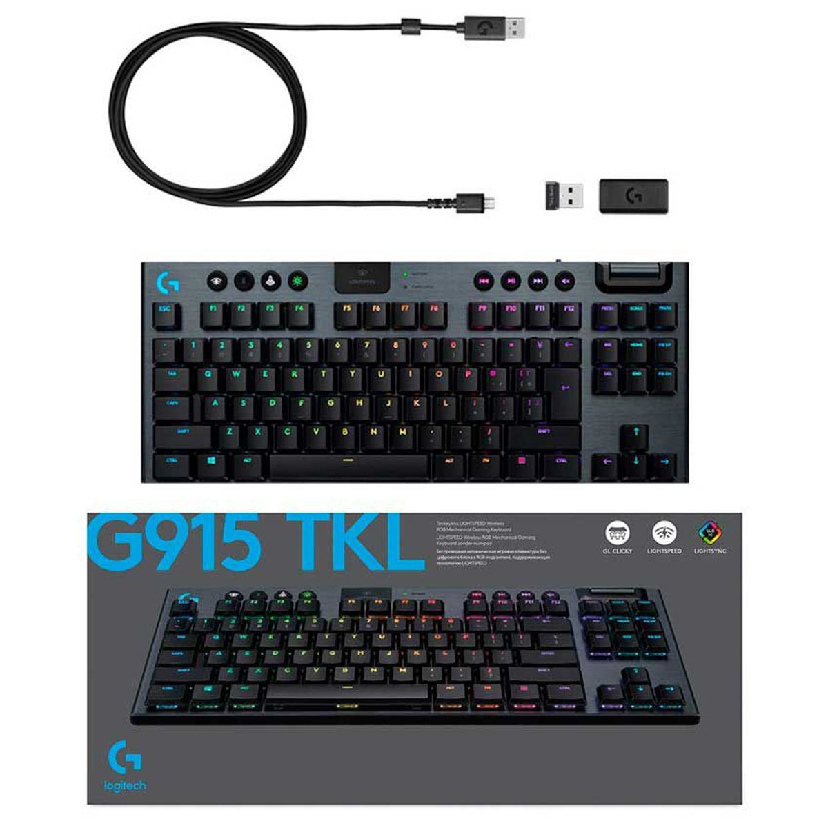 LOGITECH - Logitech G915 TKL - Teclado Gaming Mecánico Inalámbrico Bluetooth