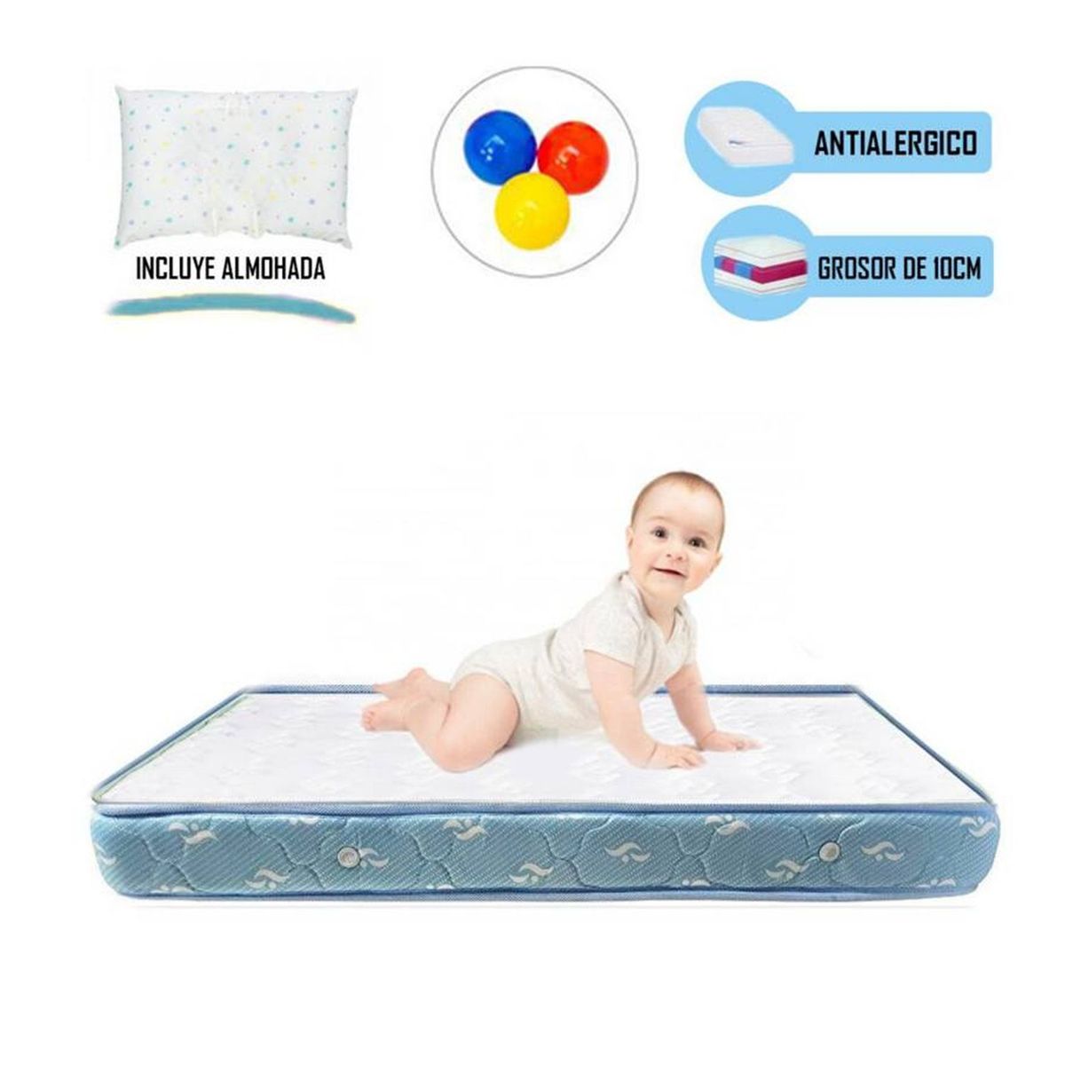 INFANTI - Cuna corral Always TOGETHER Menta +Colchón