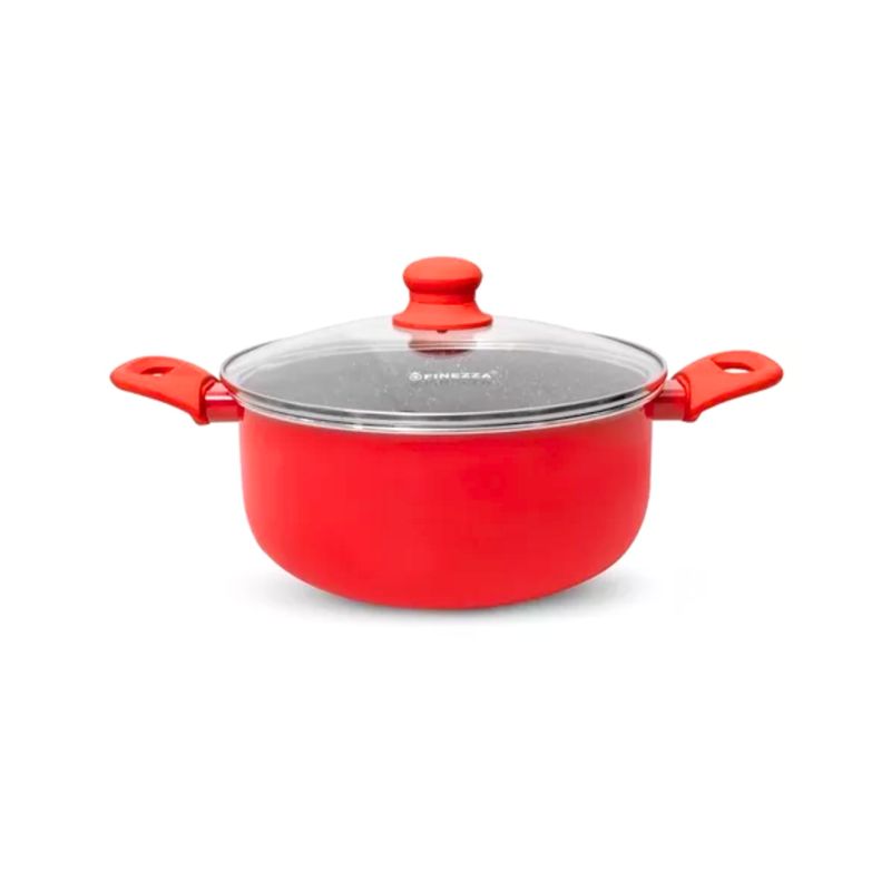 FINEZZA - Olla Antiadherente Ultragranito de 26 cm Rojo FINEZZA FZ-X336TM