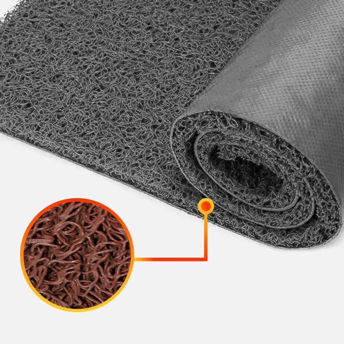 QRUBBER - Limpiapiés De (PVC) Color Marrón 1.2 m x 12m x 13mm QRubber