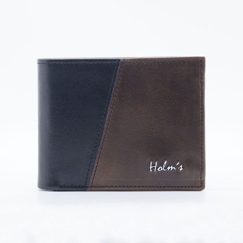 HOLM'S - BILLETERA HOLMS CUERO B158 CABALLERO NEGRO CON CAMEL