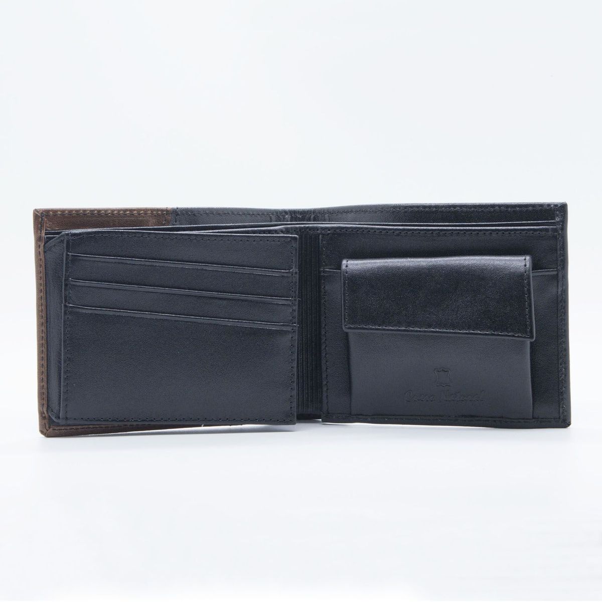 HOLM'S - BILLETERA HOLMS CUERO B158 CABALLERO NEGRO CON CAMEL