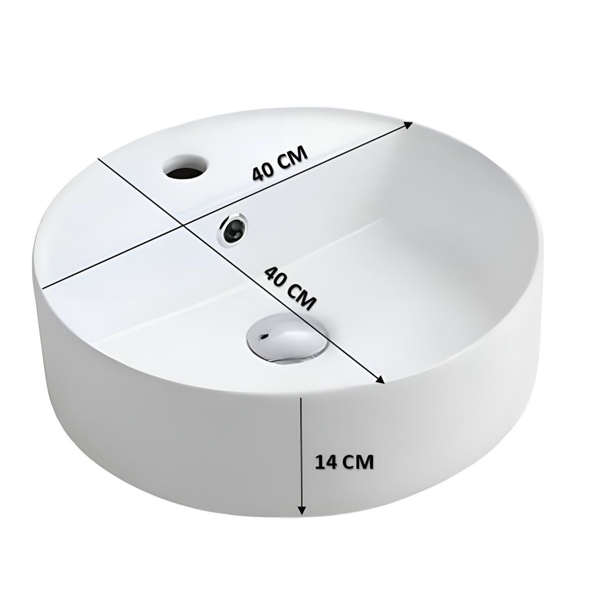 IMPORTADO MC - LAVAMANOS BOWL PARA SOBREPONER CONTEMPORANEO BLANCO REDONDO