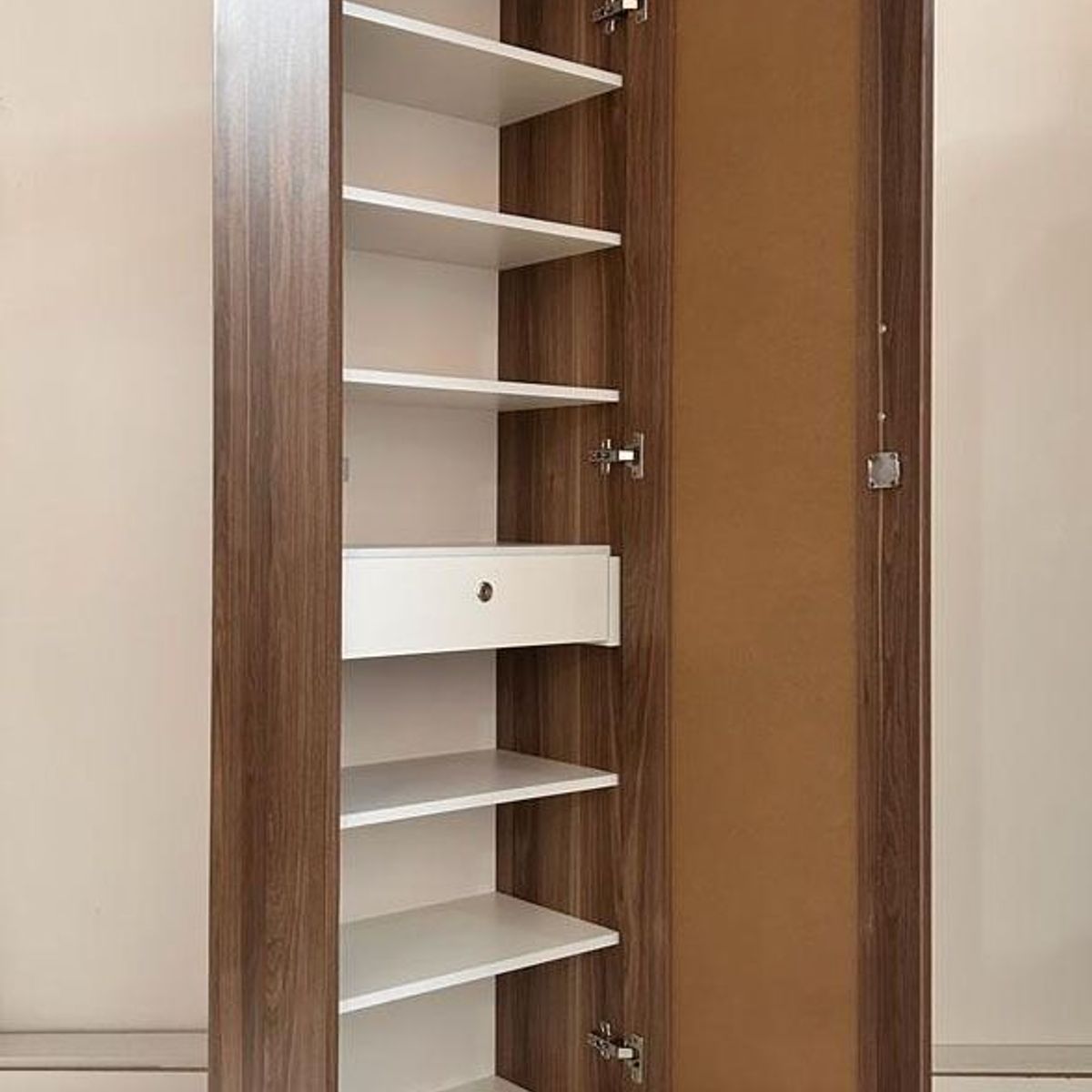 GENERICO - ZAPATERA CON ESPEJO COLOR ROBLE