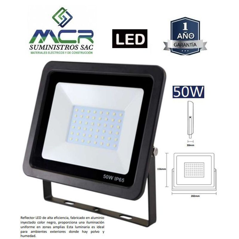 GENERICO - REFLECTOR LED 50W LUZ CALIDO 3000K IP65 220V