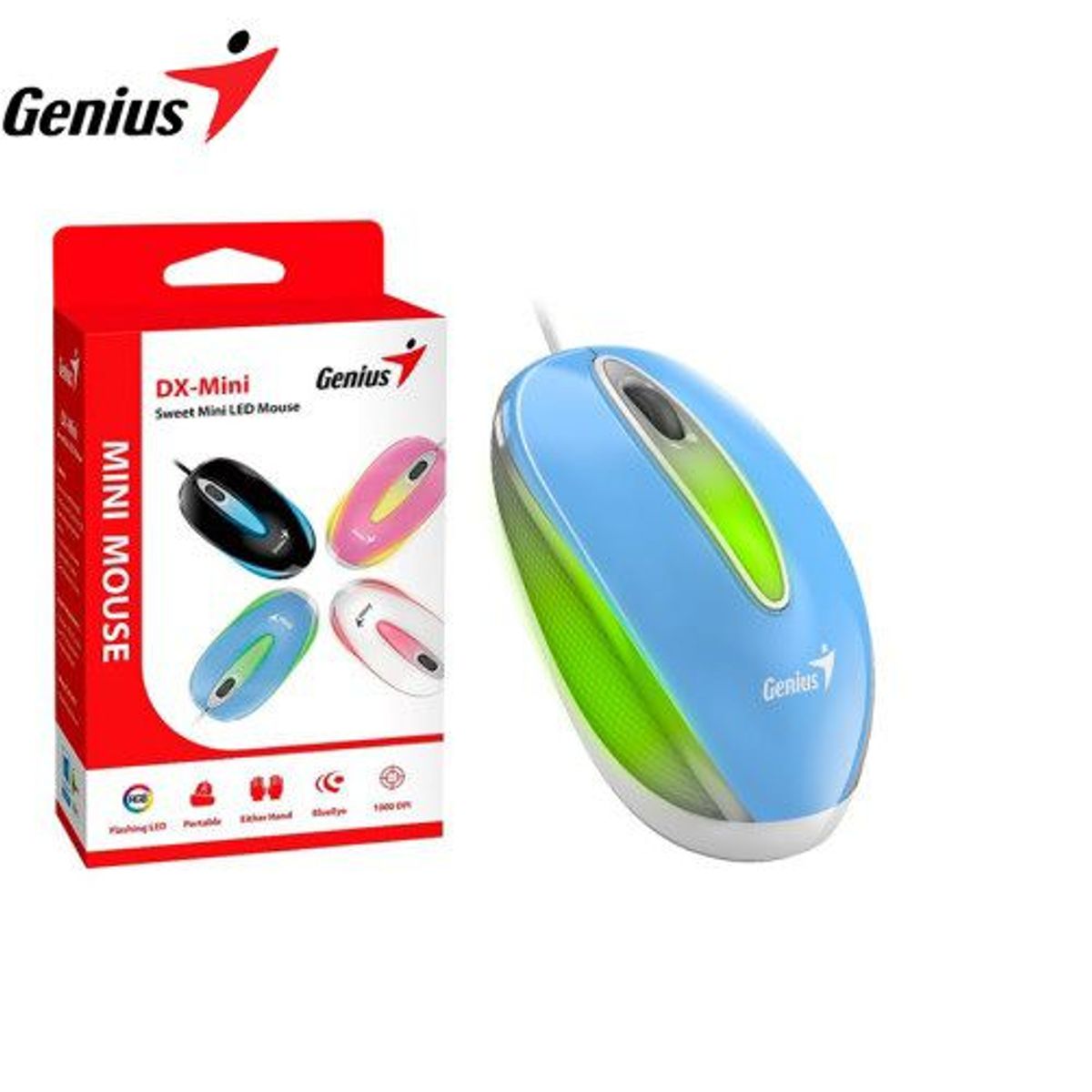 GENERICO - Mouse Genius  Dx Mini Rgb cableado Celeste