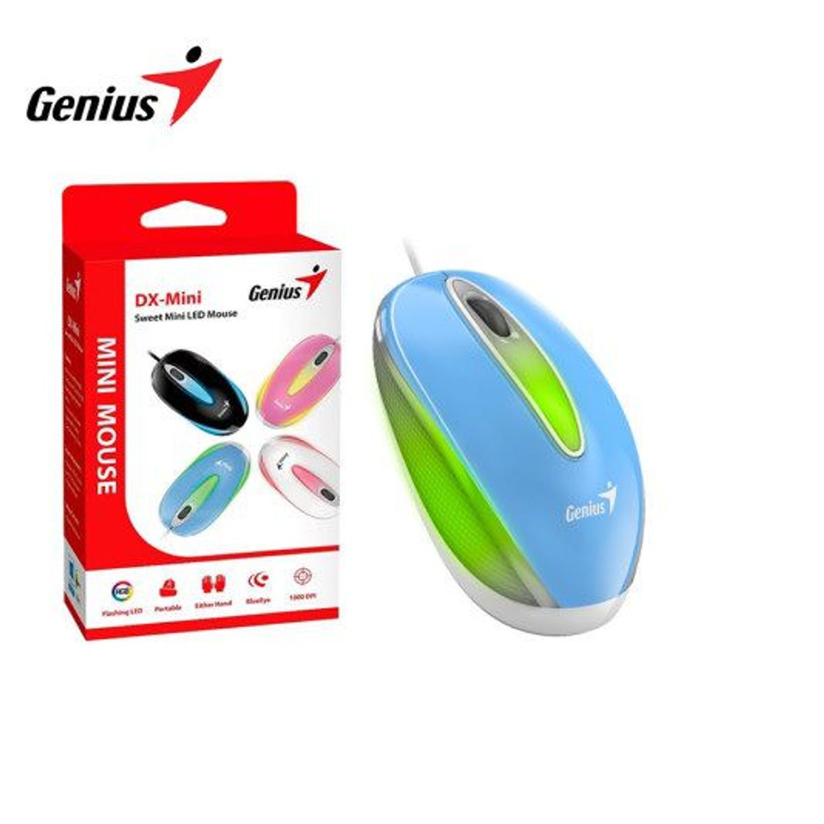 GENERICO - Mouse Genius  Dx Mini Rgb cableado Celeste