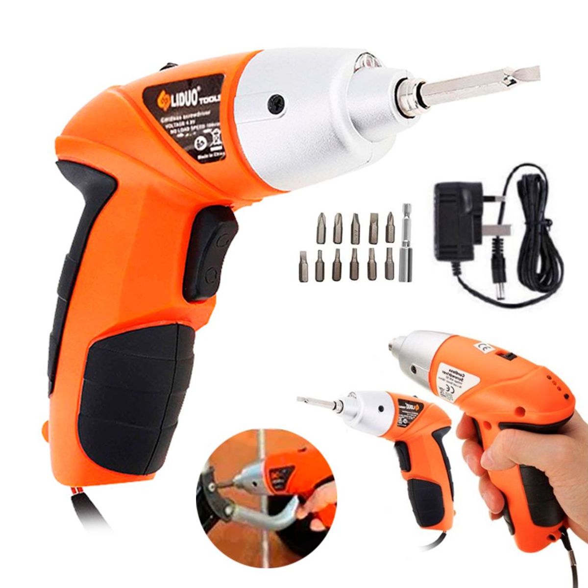 GENERICO - Set Desatorillador Atornillador Recargable de 12Piezas Estrella Plano