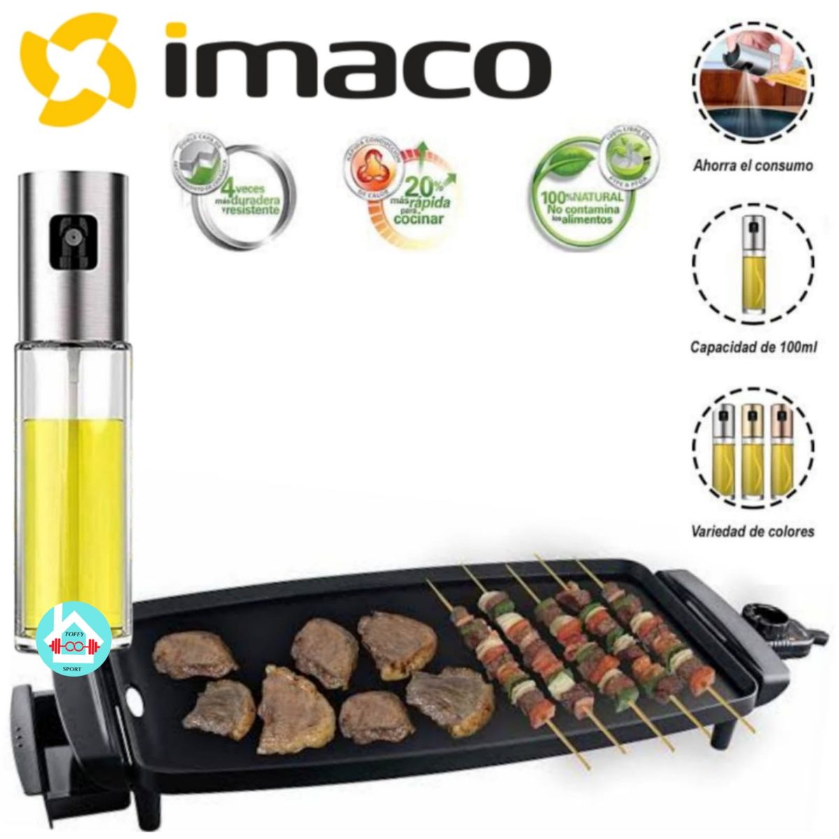 IMACO - Plancha Freidora IG2330 CON ROCIADOR DE ACEITE