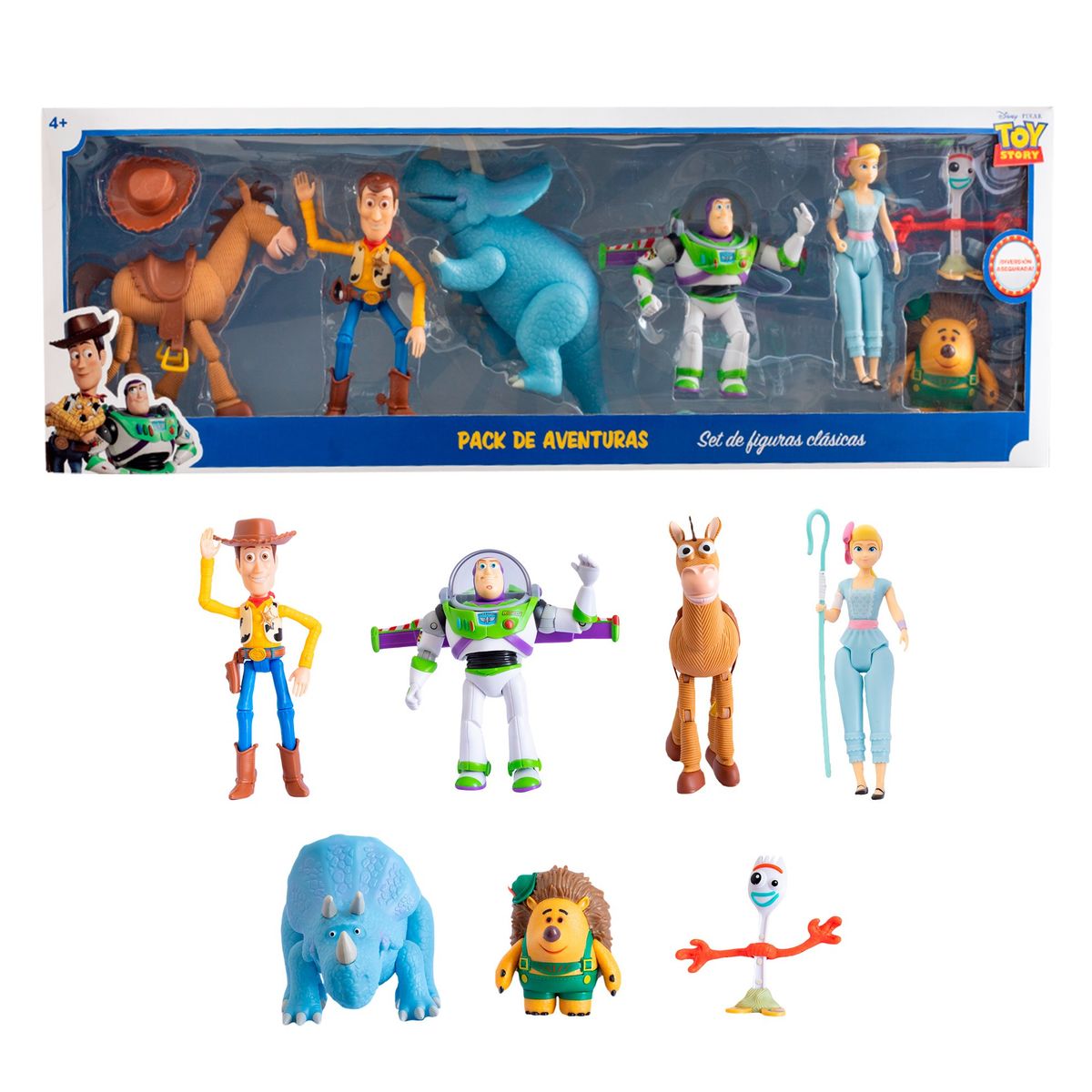 TOY STORY - SET DE FIGURAS X7 PCS ARTICULABLES Y DE JEBE DE TOY STORY  CON TRIXIE