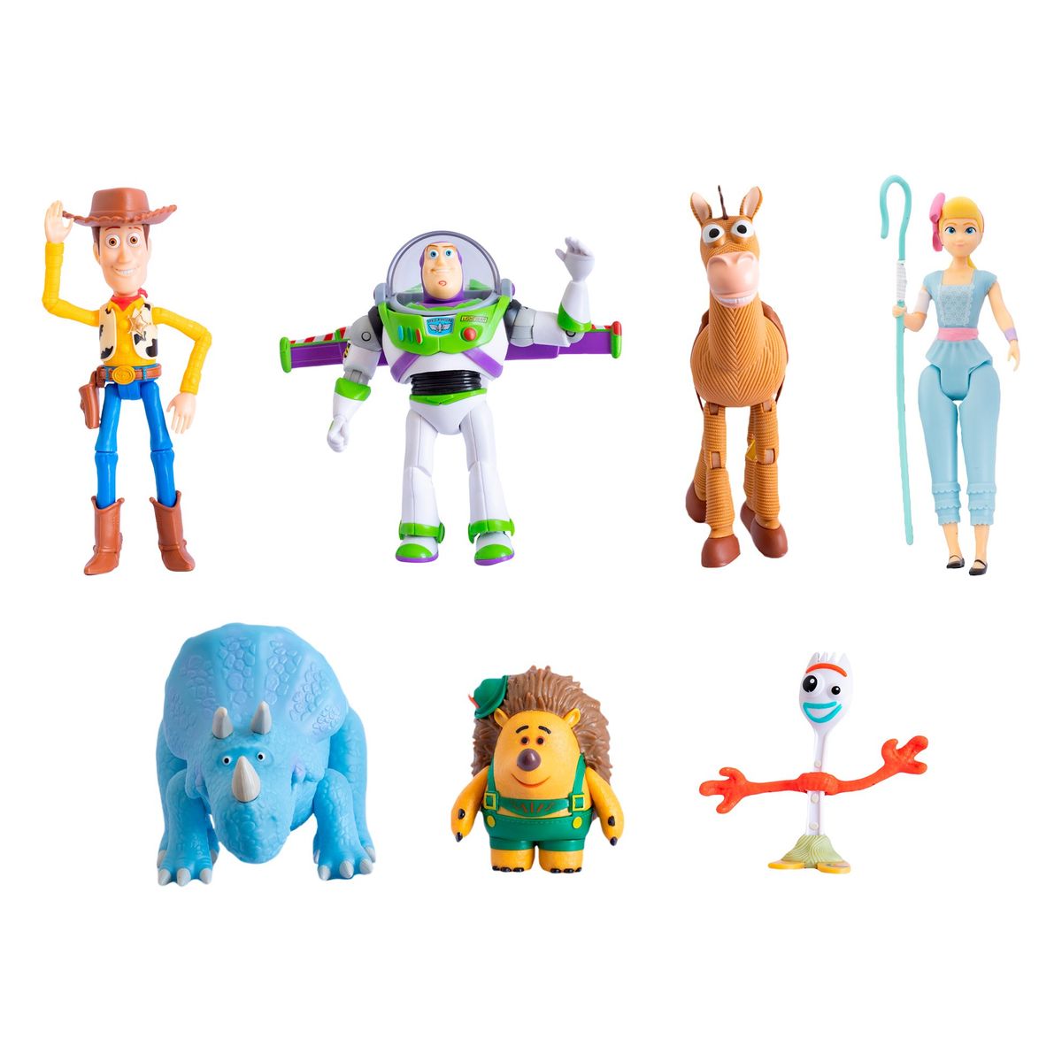 TOY STORY - SET DE FIGURAS X7 PCS ARTICULABLES Y DE JEBE DE TOY STORY  CON TRIXIE
