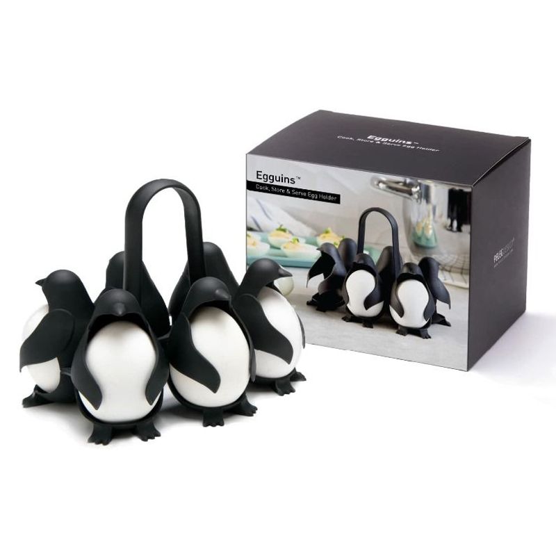 GENERICO - Egguins Soporte de huevos 3 en 1 para hervir, guardar y servir.