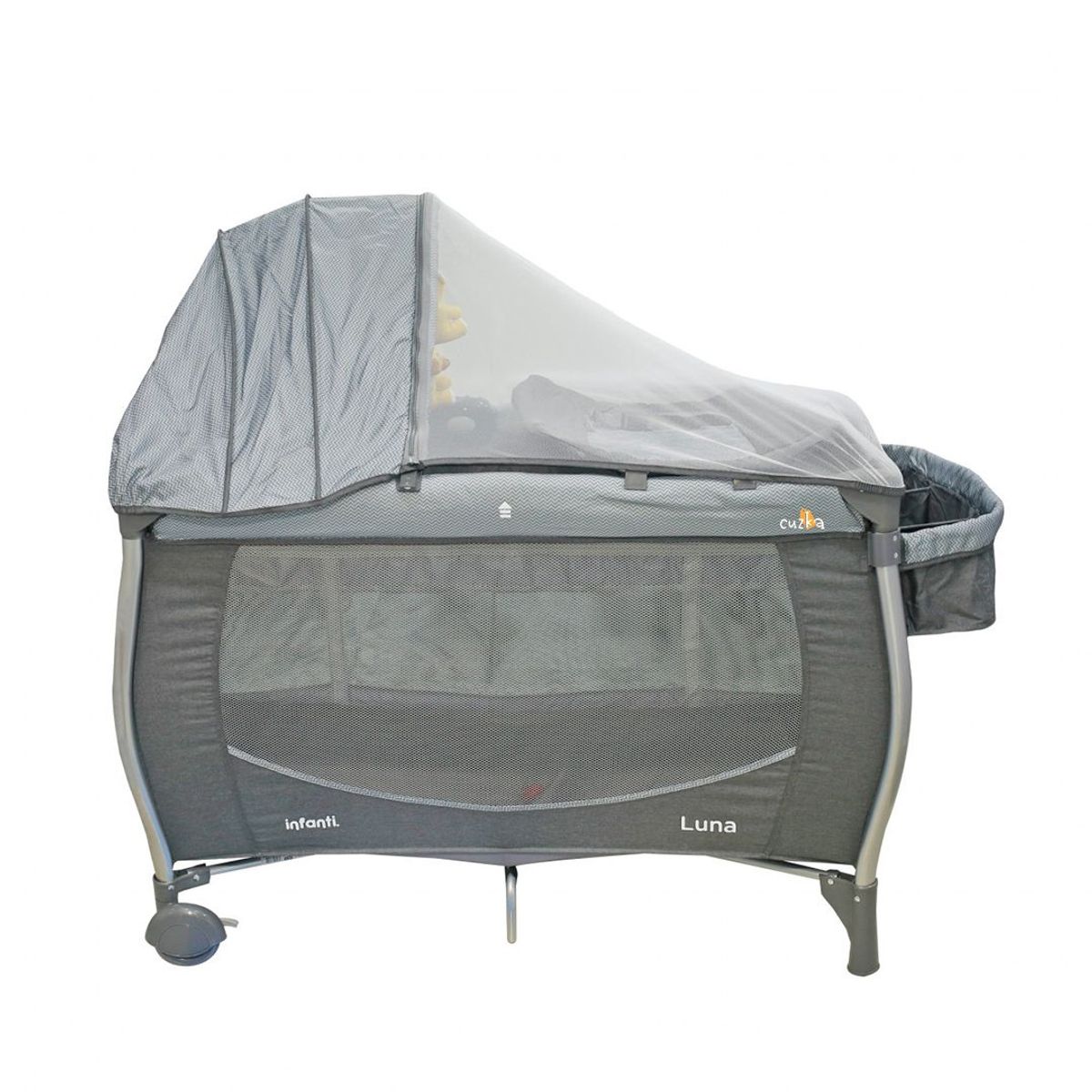 INFANTI - Cuna corral para Bebés «LUNA ZIGZAG» Gray