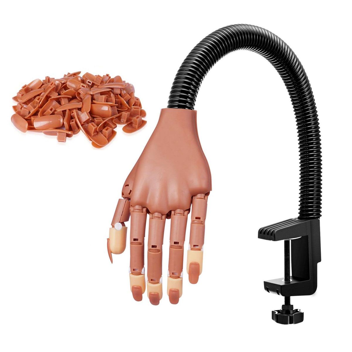 GENERICO - Mano Articulada con Uñas para Entrenamiento Manicura