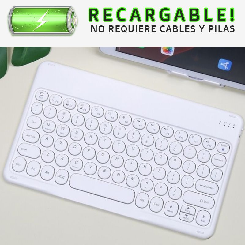 SEISA - Teclado Inalámbrico Bluetooth Recargable Pc Tablet Tipo Logitech K380