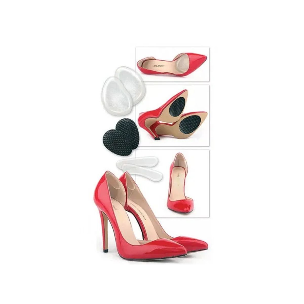 GENERICO - Almohadilla de gel suave para zapatos taco vestir antideslizante plantilla Kit 3 en 1