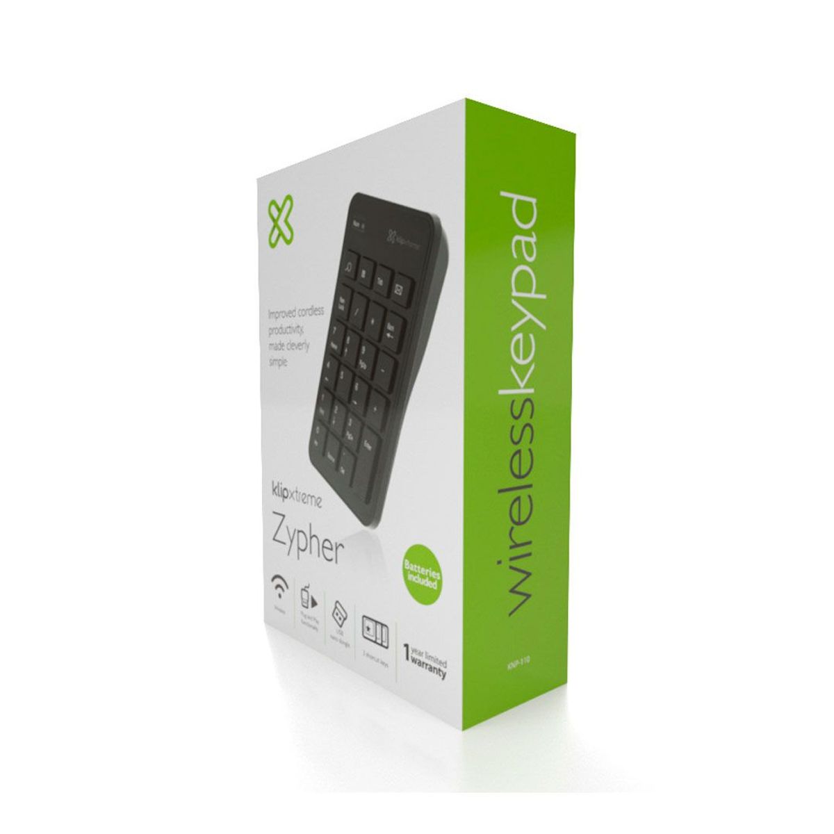 KLIP XTREME - Teclado Numérico Klip Xtreme Knp-110 Zypher Inalámbrico