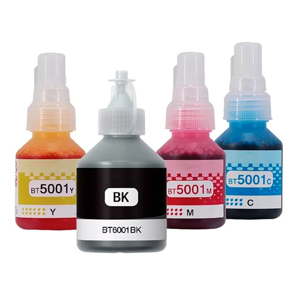 GENERICO - Pack De Tinta Para Brother Bt-d60bk Negro y Bt5001 Colores Compatible