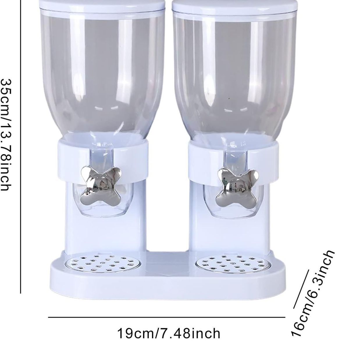 OEM - Dispensador de Cereal y Granos Secos de 2 Contenedores Blanco