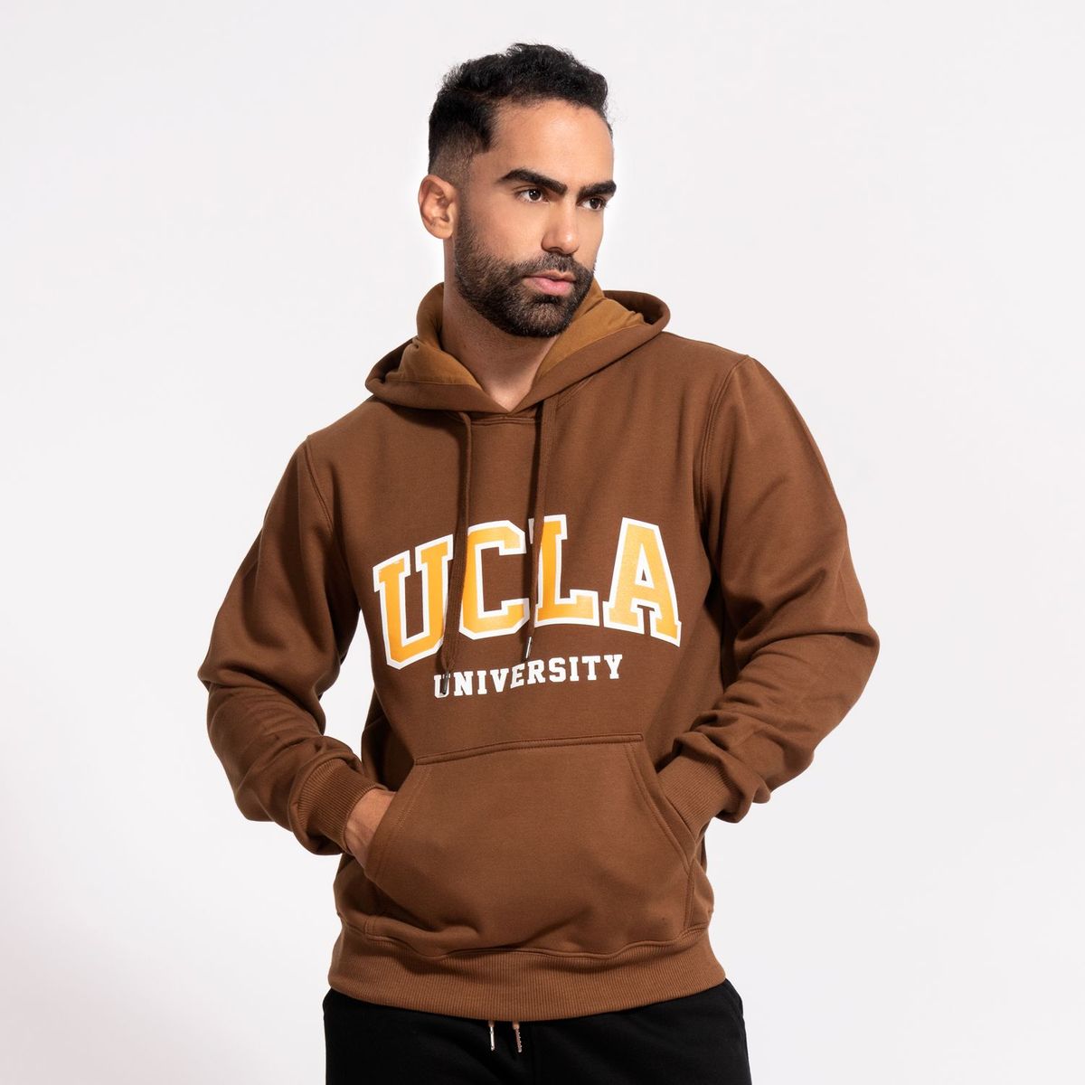 GENERICO - Polera hombre afranelado UCLA marrón café Arcoi