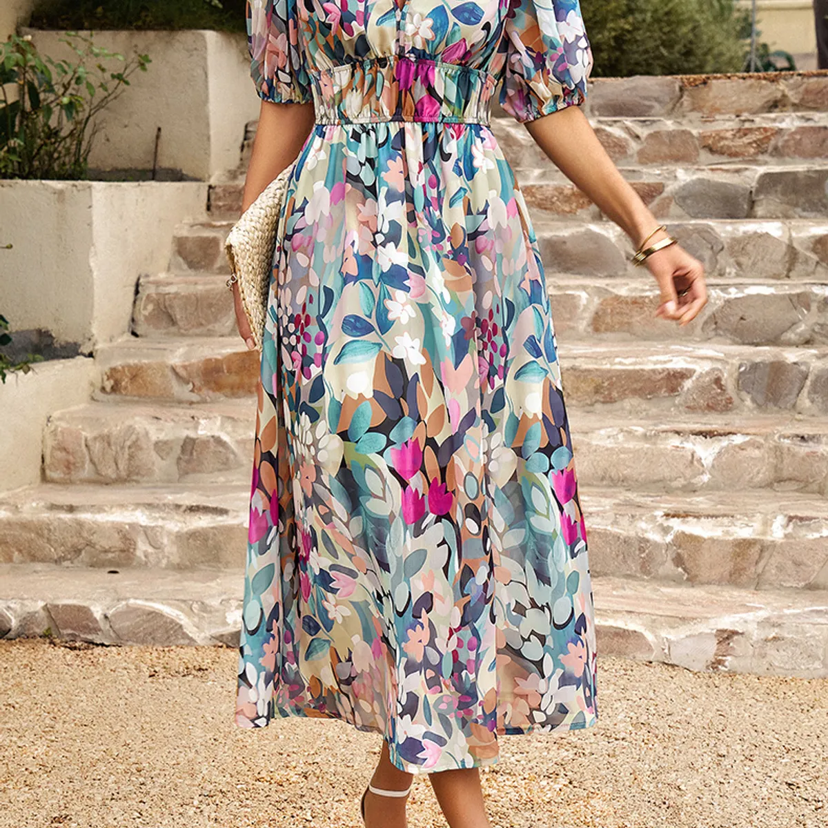 BLWOENS - Vestido Midi Blwoens Para Mujer Con Diseño Floral