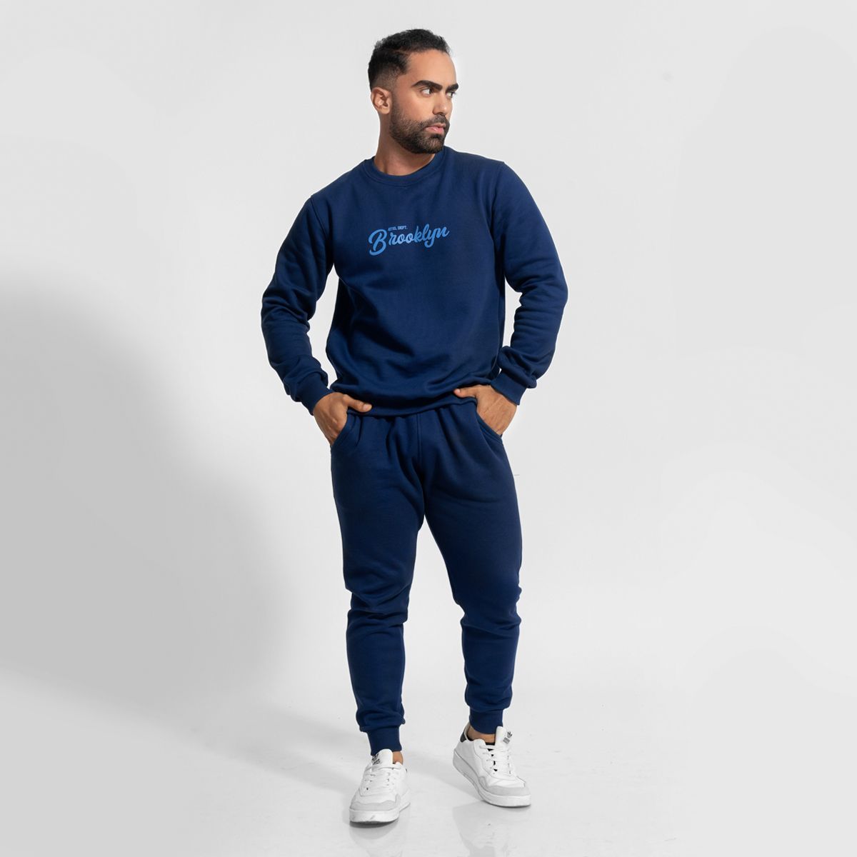 GENERICO - conjunto buzo polera y jogger brooklyn para hombre acero Arcoi