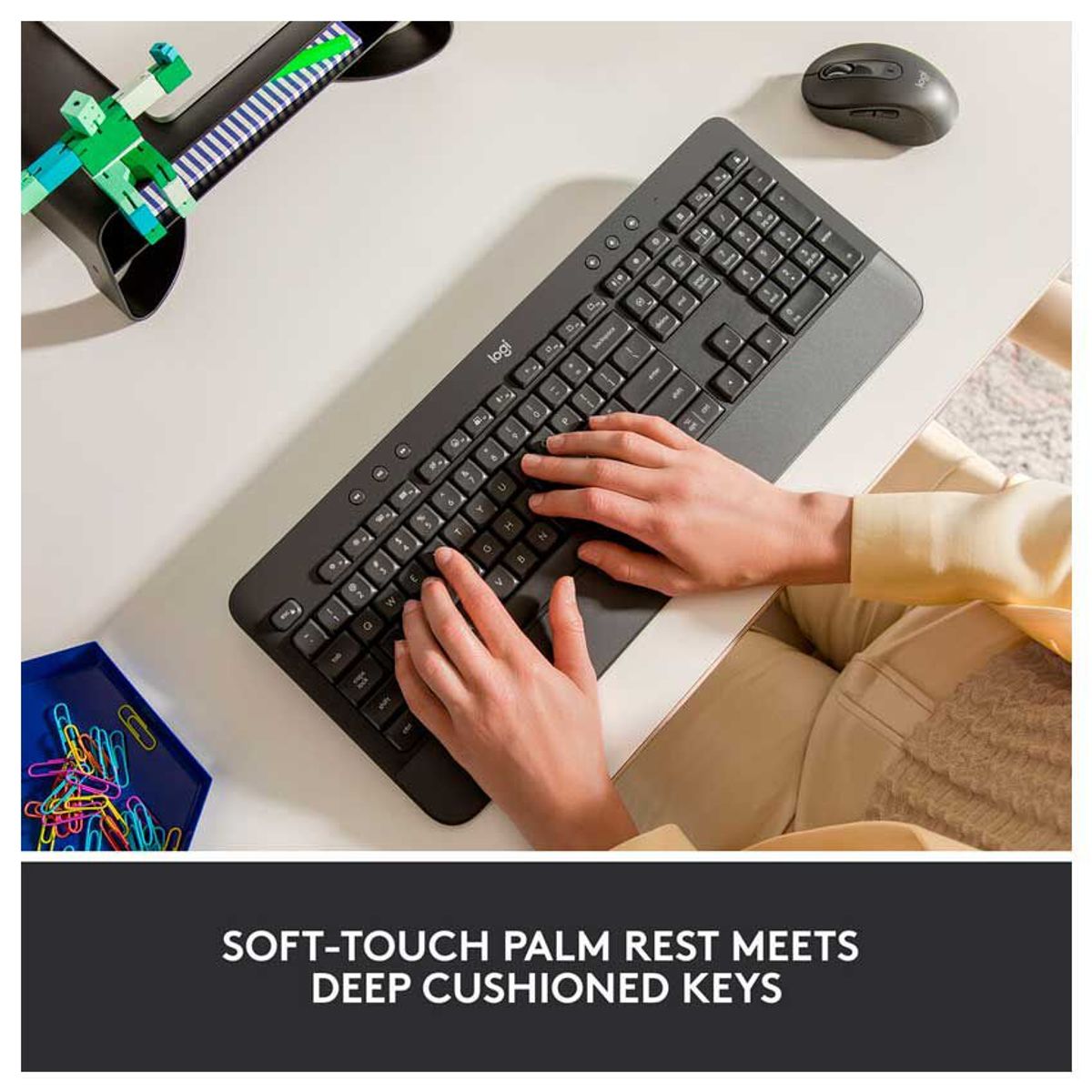 LOGITECH - Logitech Signature K650 - Teclado Español Inalámbrico Bluetooth USB