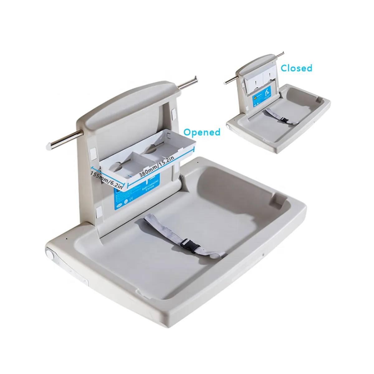 EXORIAM - Cambiador Mudador de bebe Horizontal a Pared