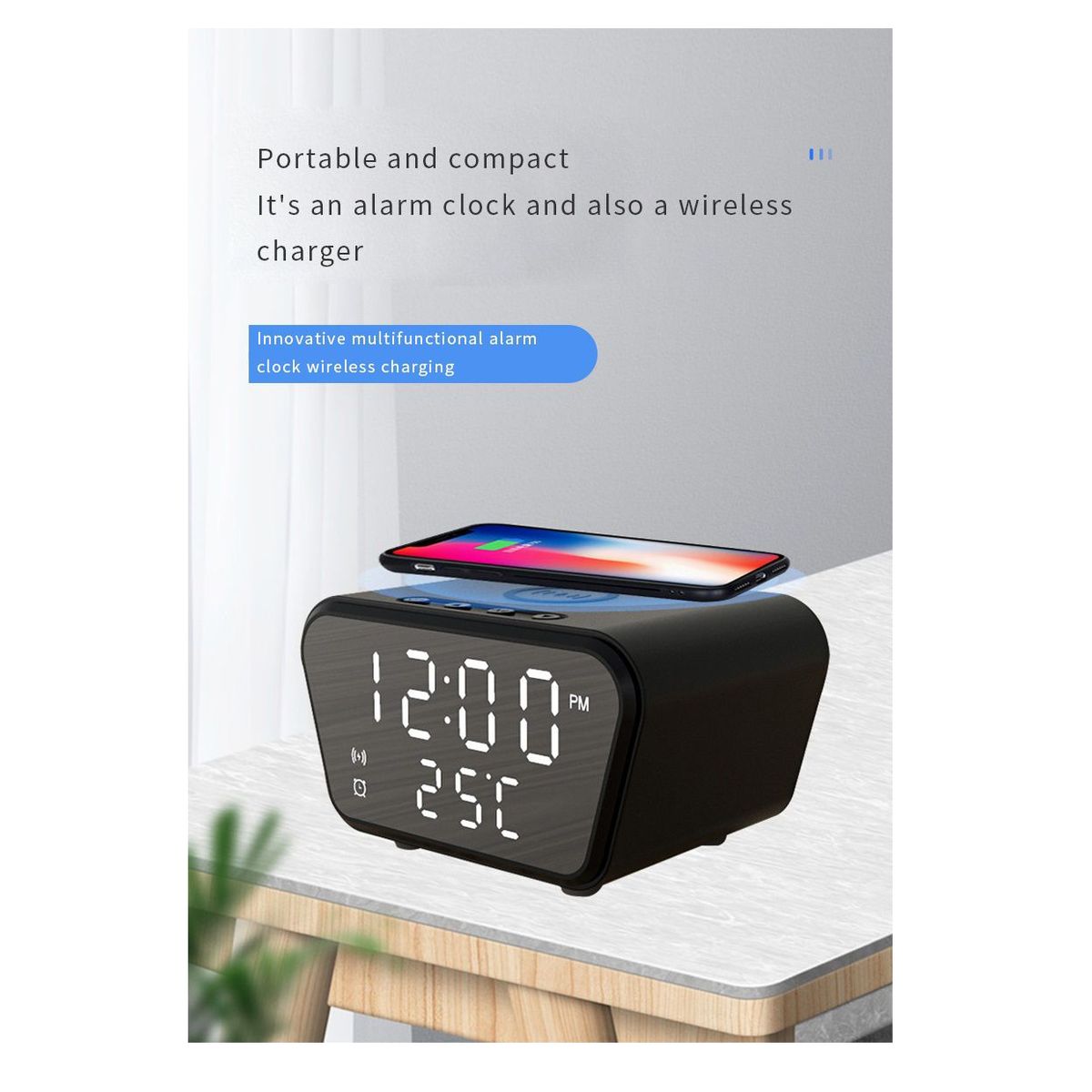 GENERICO - AY-21 Despertador Fecha Temperatura Cargador inalámbrico