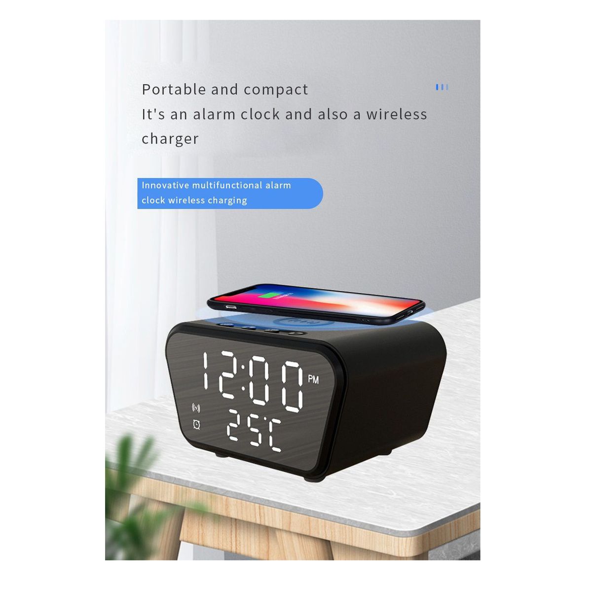 GENERICO - AY-21 Despertador Fecha Temperatura Cargador inalámbrico