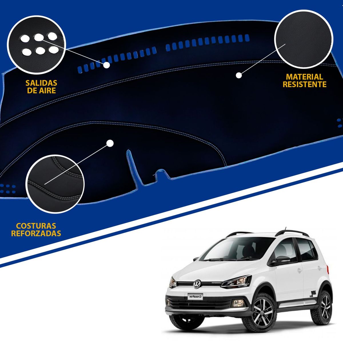 TECGO - PROTECTOR TAPETE PARA TABLERO TIPO VOLKSWAGEN CROSSFOX 2018