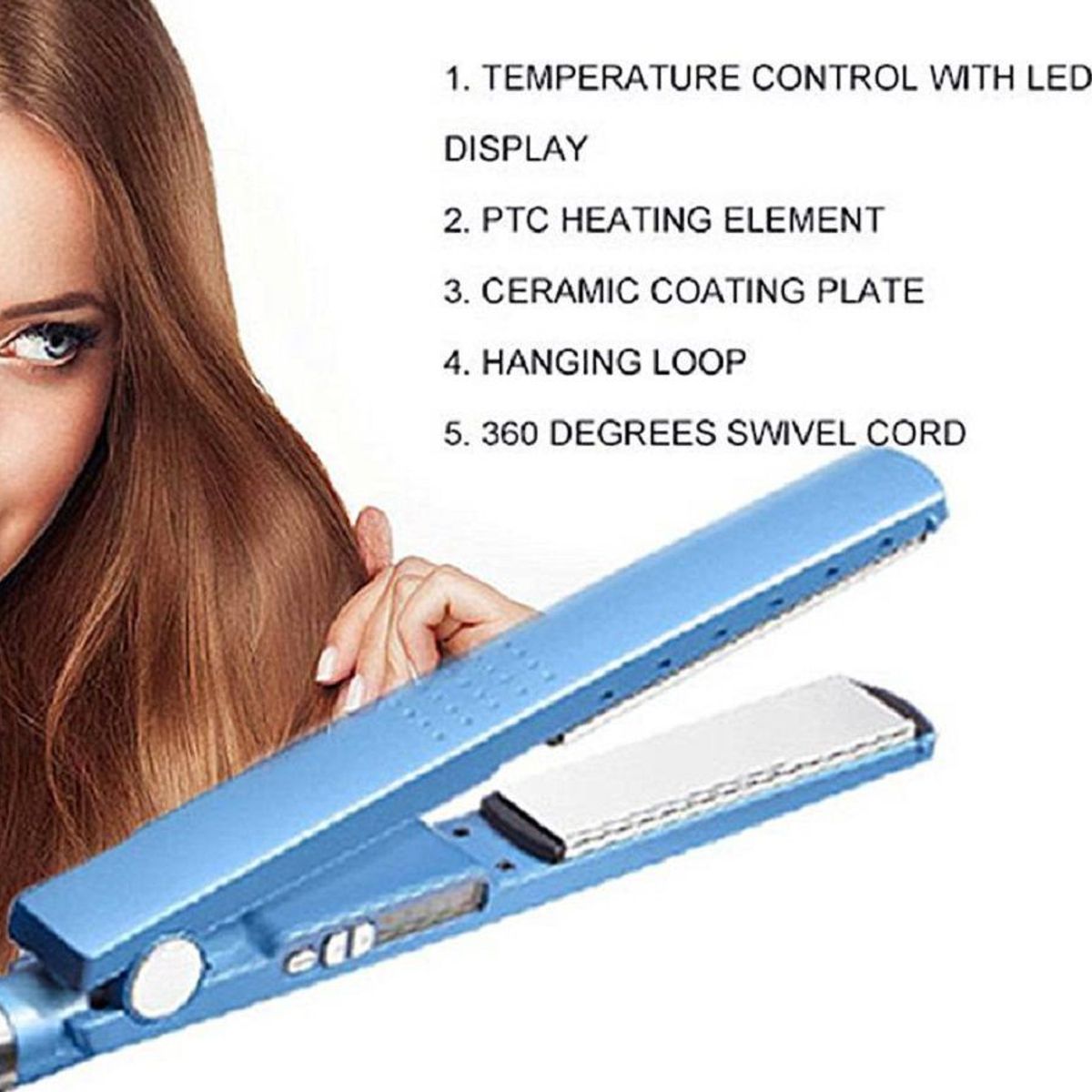 GENERICO - Plancha Laceador de Cabello Placa de Titanio 450F