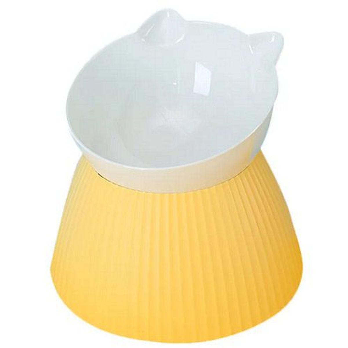 GENERICO - Plato para gato con base - Amarillo