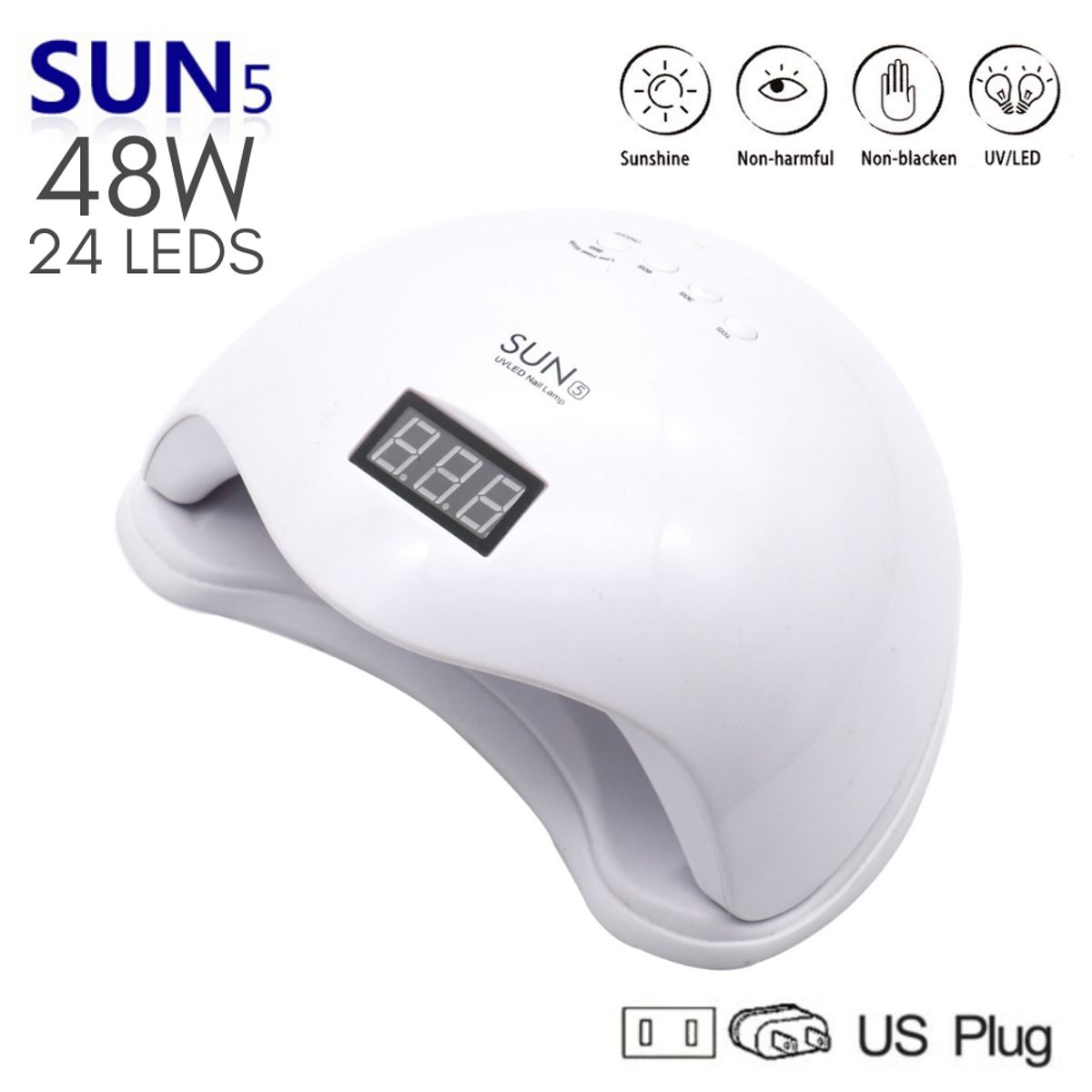 GENERICO - Secadora Lámpara 48W Profesional SUN 5 LED Nail Lamp de Uñas
