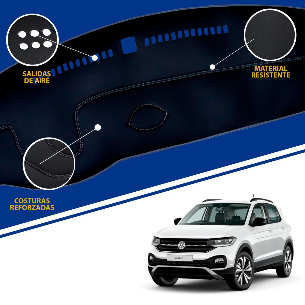 TECGO - PROTECTOR TAPETE PARA TABLERO TIPO VOLKSWAGEN T-CROSS 2020