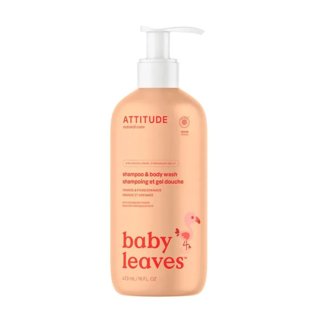 ATTITUDE - SHAMPOO 2 EN 1 BABY LEAVES ATTITUDE ORANGE POMEGRADE 473ML