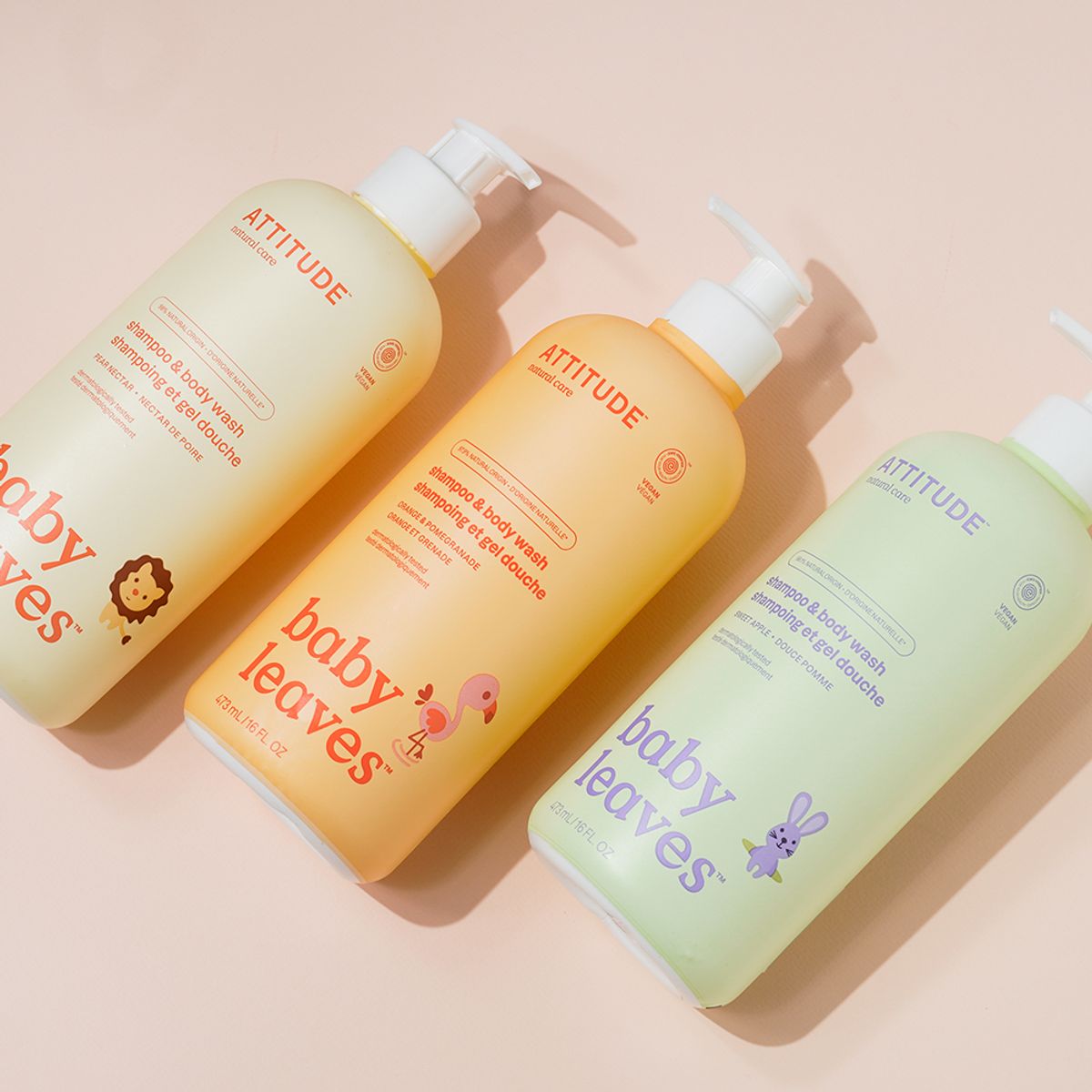 ATTITUDE - SHAMPOO 2 EN 1 BABY LEAVES ATTITUDE ORANGE POMEGRADE 473ML