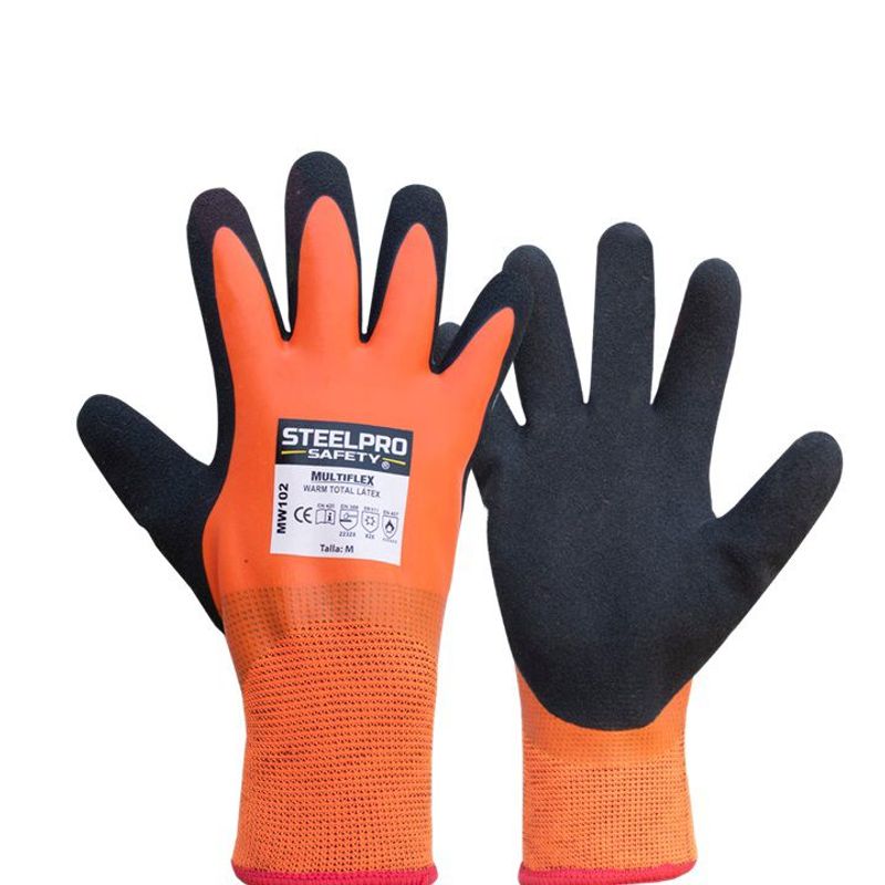 STEELPRO - GUANTE MULTIFLEX MW102 WARM TOTAL LATEX LATEX SANDY NARANJA