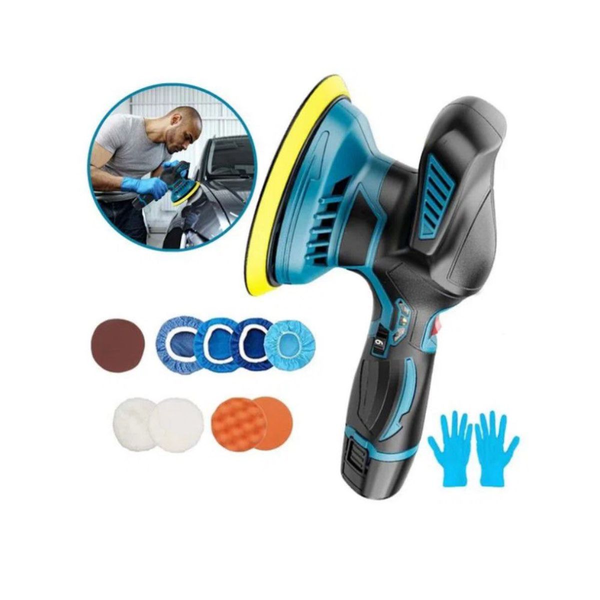 Pulidora Lijadora Orbital Inalámbrica Electrica Bateria 12v, marca IMPORTADO MC - Foto Principal