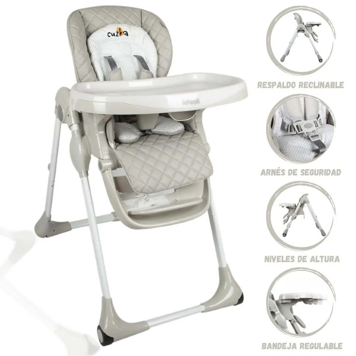 INFANTI - Silla Graduable Para Bebé »HAPPY MEAL PRO» Gray