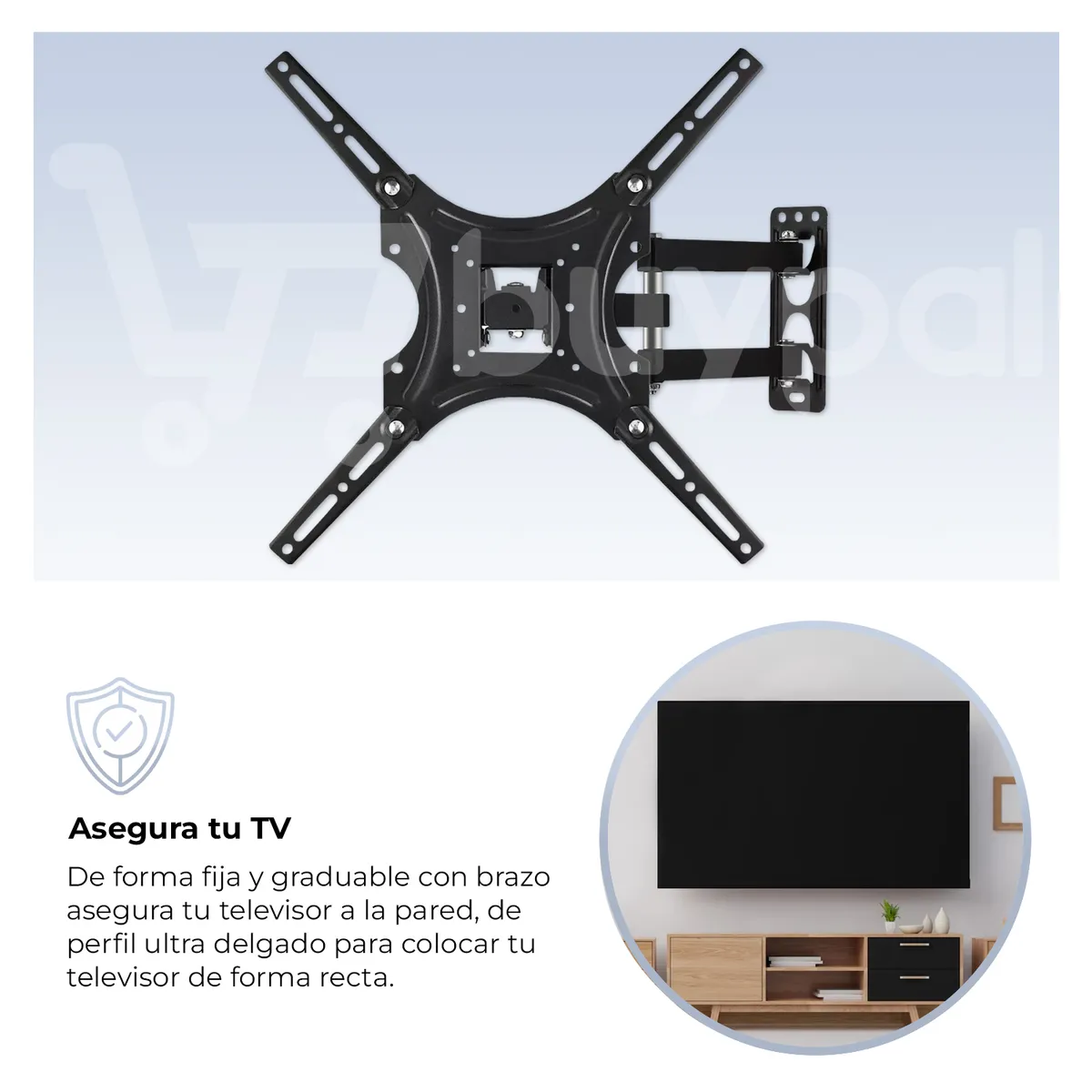 BUYPAL - Rack Movil para TV 32 a 55 Pulgadas Giratorio Ajustable