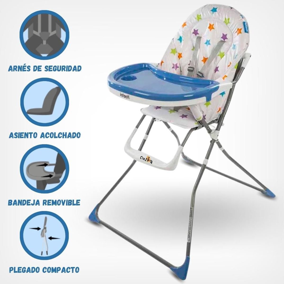 INFANTI - Silla De Comer Para Bebé «NEW CANDY» Blue