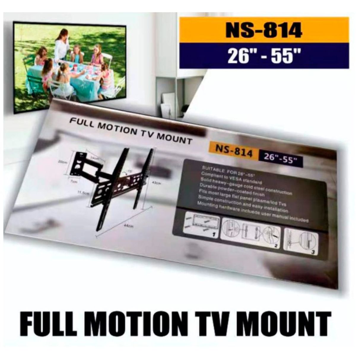 GENERICO - Rack Con Brazo Expandible para TV Soporte Plegable de 26 a 55 Pulgadas