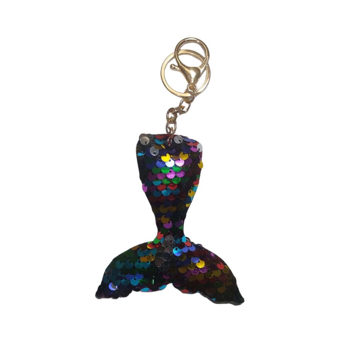 GENERICO - Llavero con Lentejuelas de Sirena Multicolor