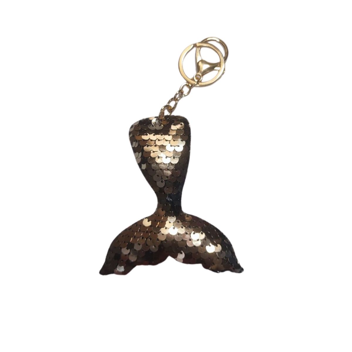 GENERICO - Llavero con Lentejuelas de Sirena Beige