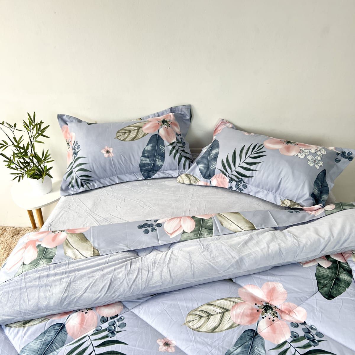 MINGDA - Set de Edredon King Piel de Angel + Sabanas + Fundas de 5 piezas